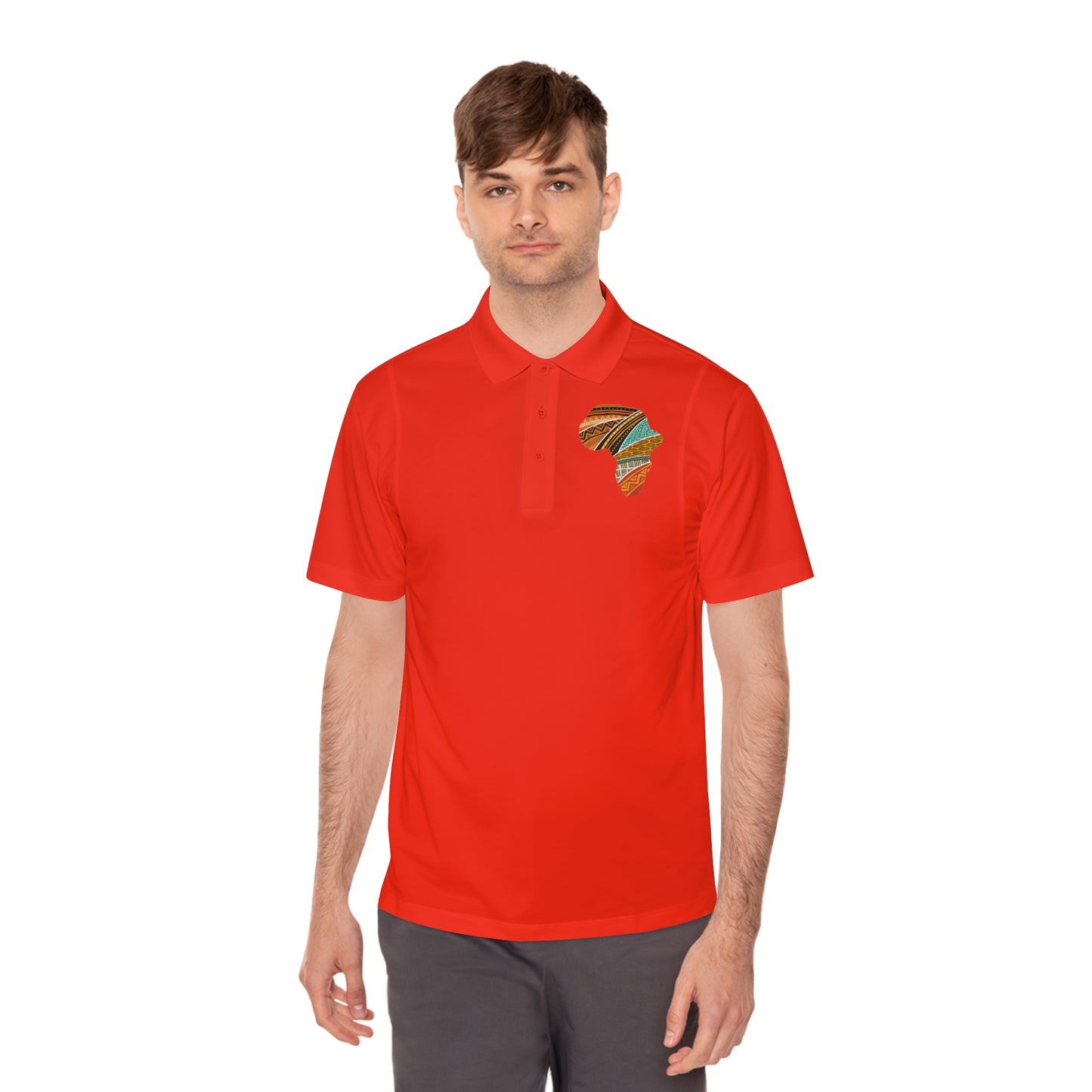 Stylish Men's Sport Polo Shirt with Africa Design, Casual Wear R.P