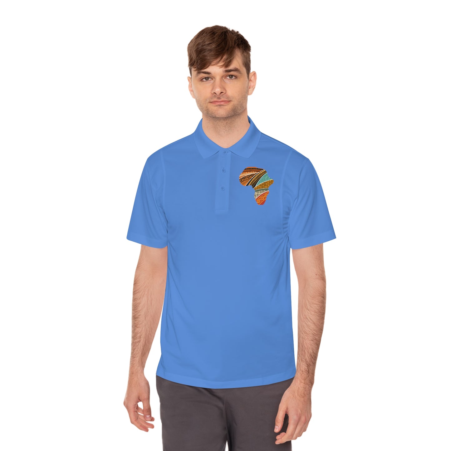 Stylish Men's Sport Polo Shirt with Africa Design, Casual Wear R.P