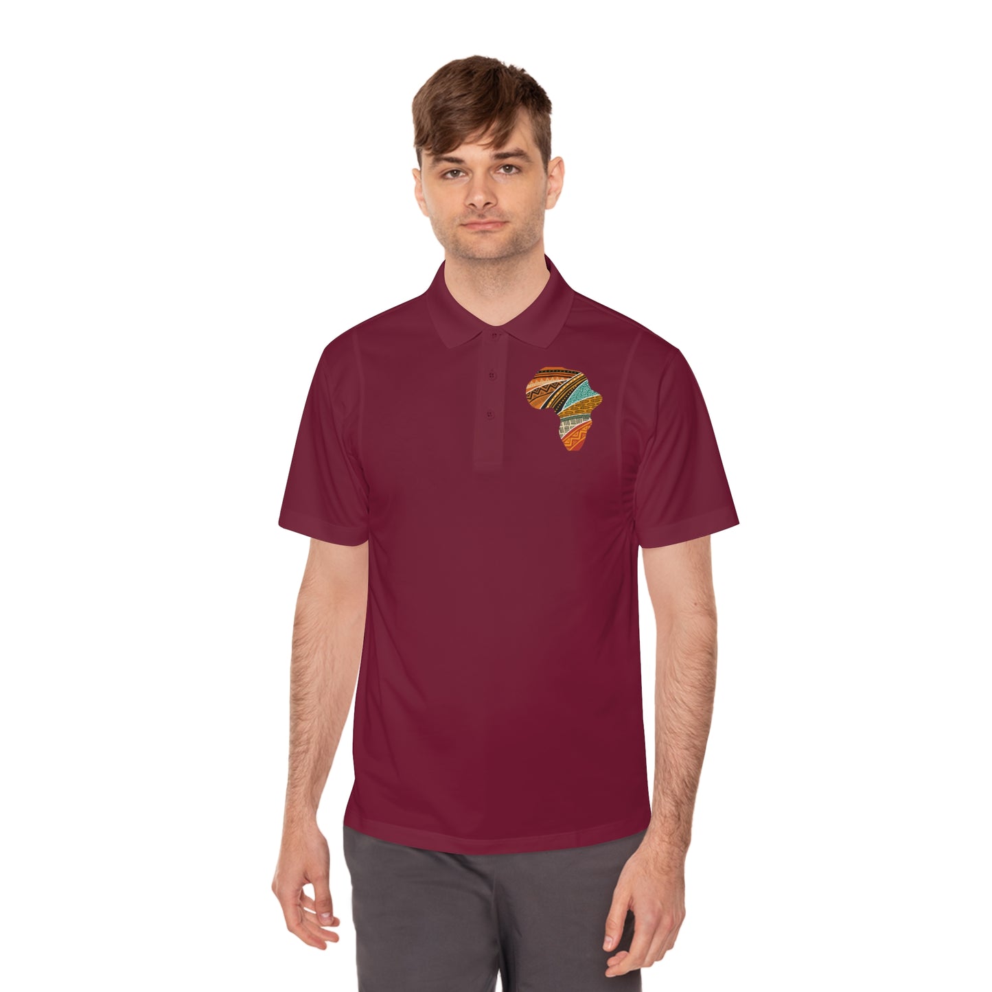 Stylish Men's Sport Polo Shirt with Africa Design, Casual Wear R.P