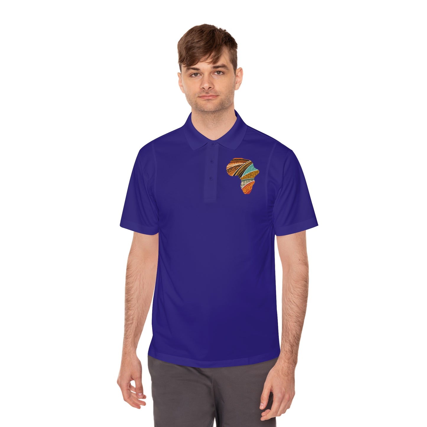 Stylish Men's Sport Polo Shirt with Africa Design, Casual Wear R.P