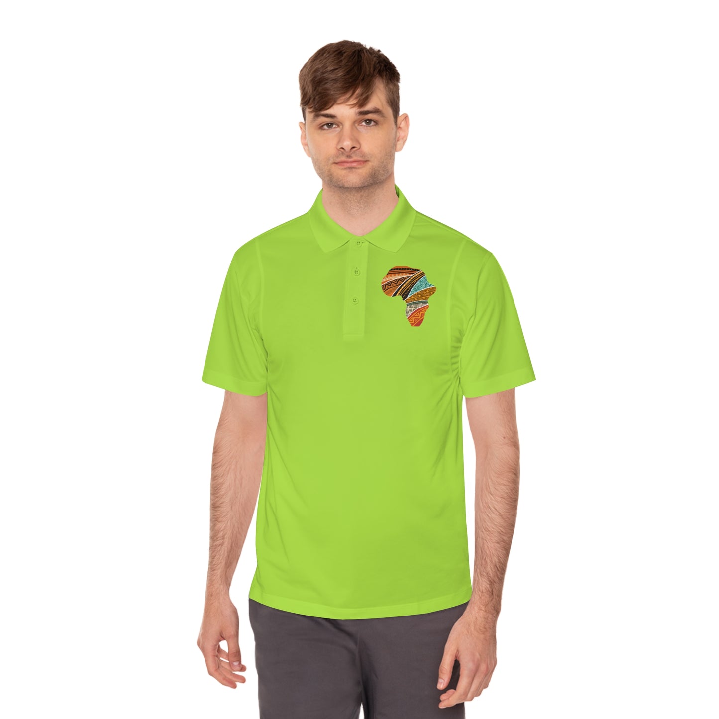 Stylish Men's Sport Polo Shirt with Africa Design, Casual Wear R.P