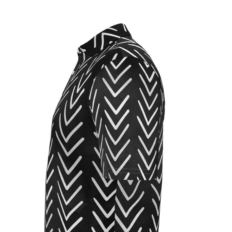 Premium Black Ankara Men's Polo Shirt