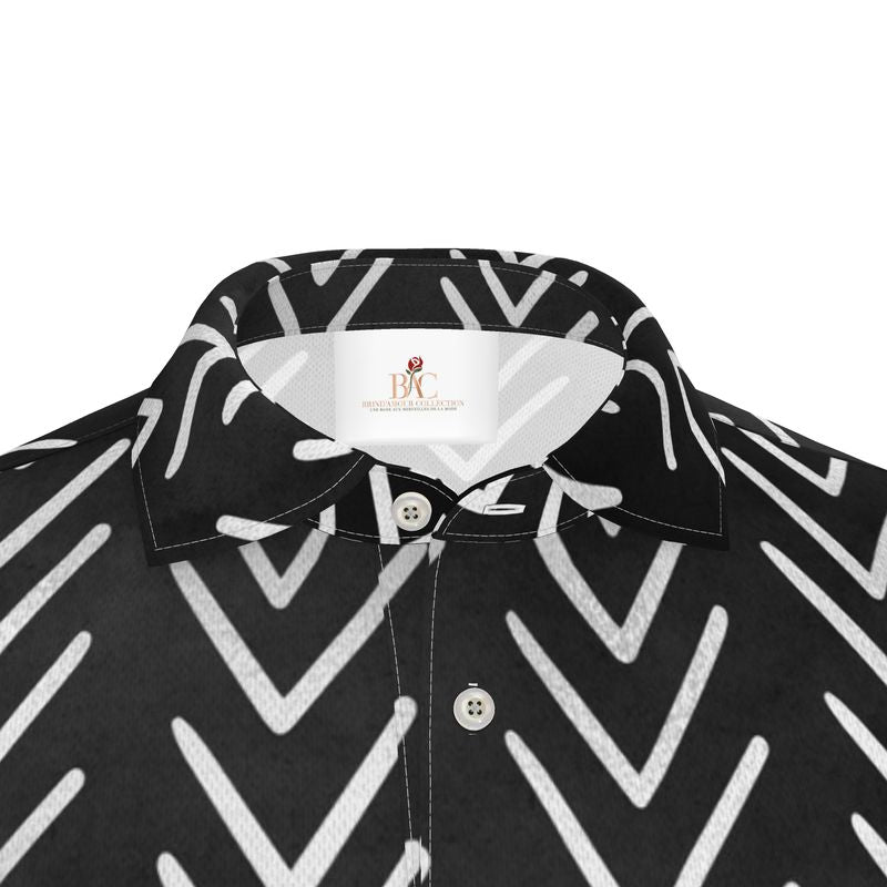 Premium Black Ankara Men's Polo Shirt
