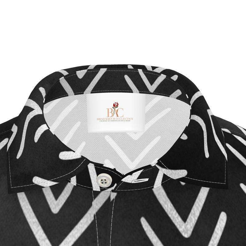 Premium Black Ankara Men's Polo Shirt
