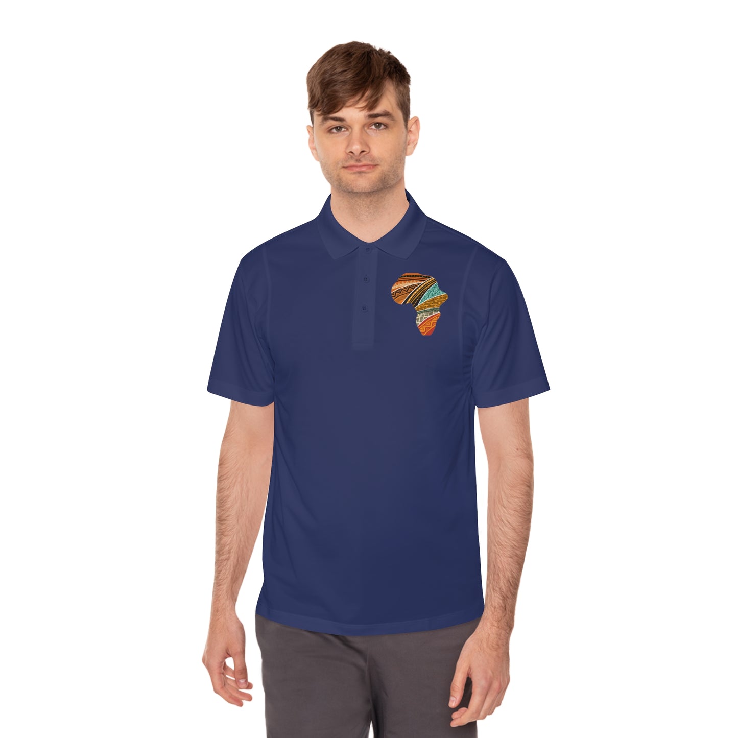 Stylish Men's Sport Polo Shirt with Africa Design, Casual Wear R.P