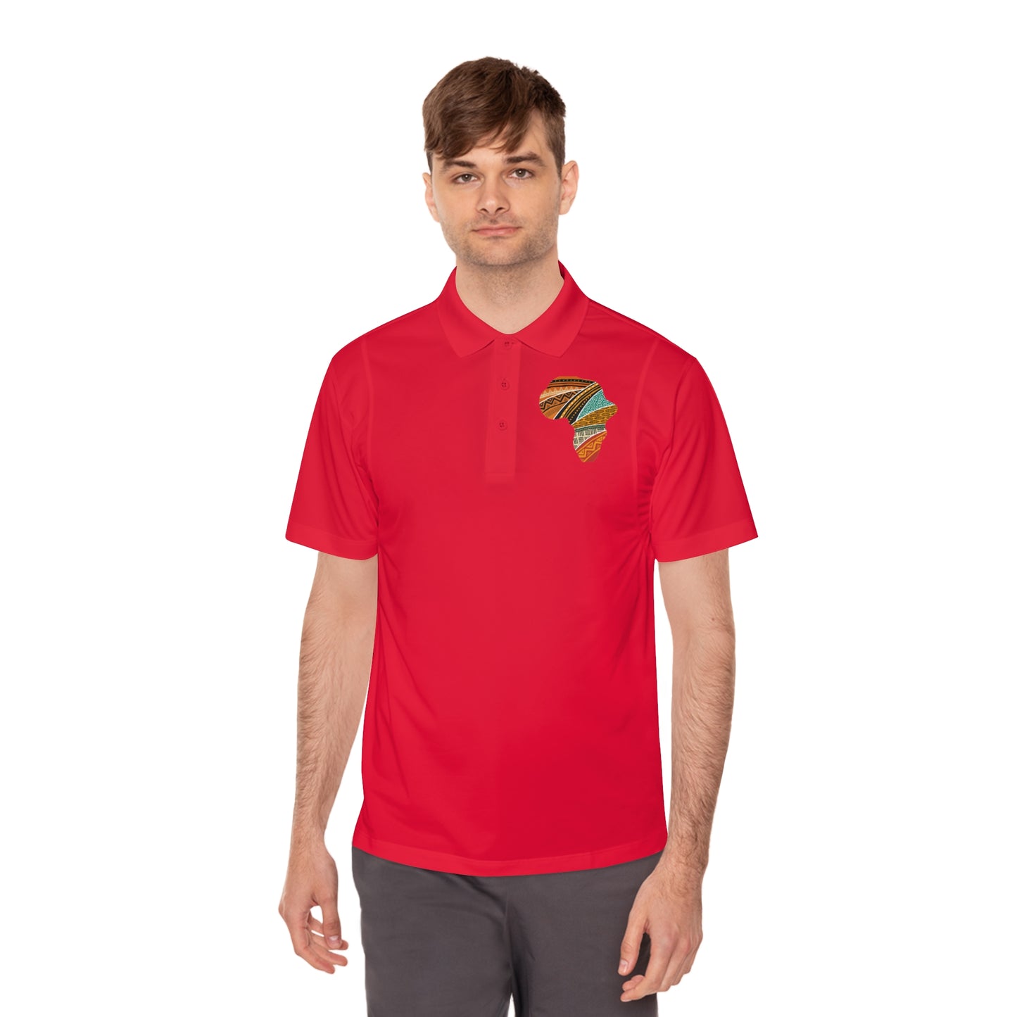 Stylish Men's Sport Polo Shirt with Africa Design, Casual Wear R.P