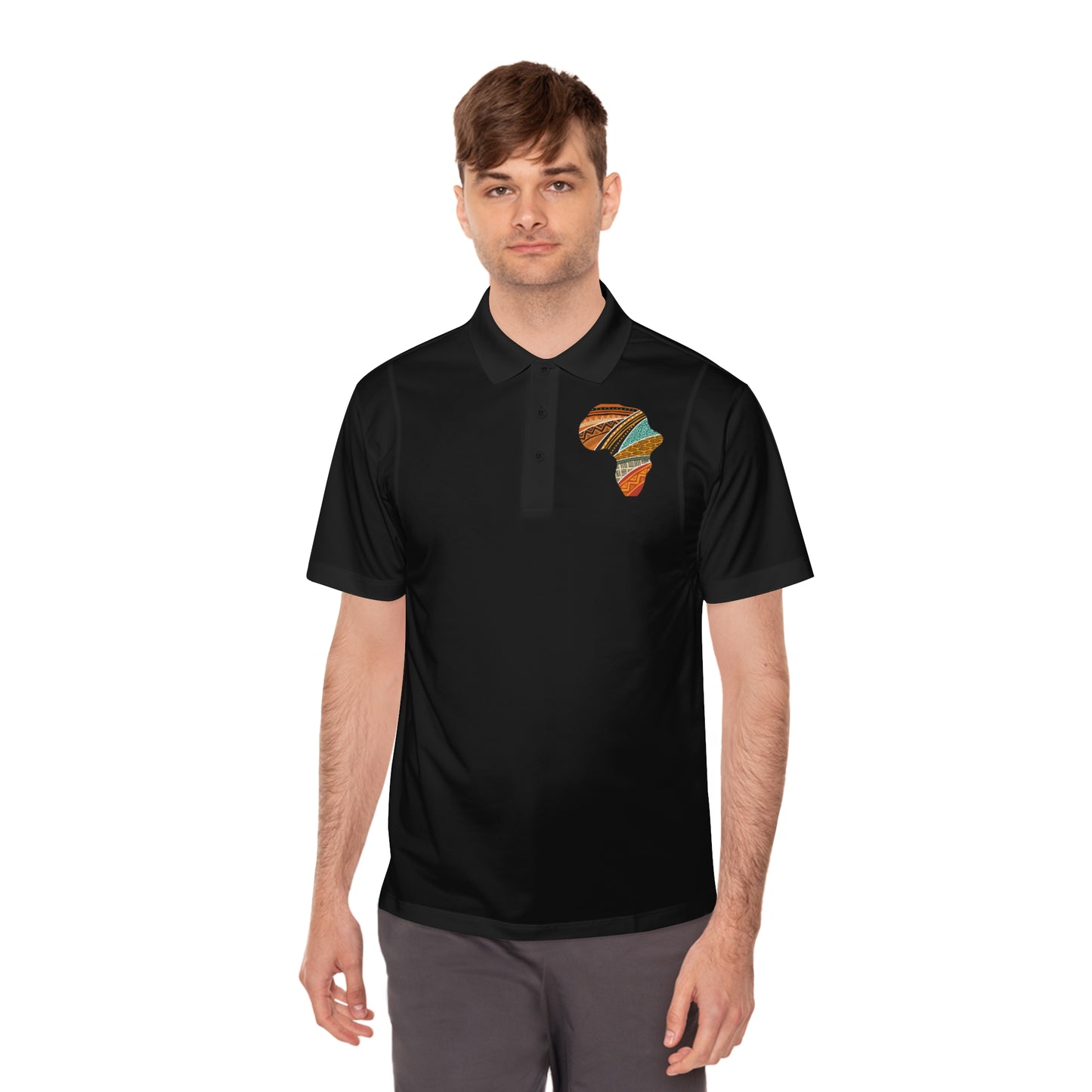 Stylish Men's Sport Polo Shirt with Africa Design, Casual Wear R.P