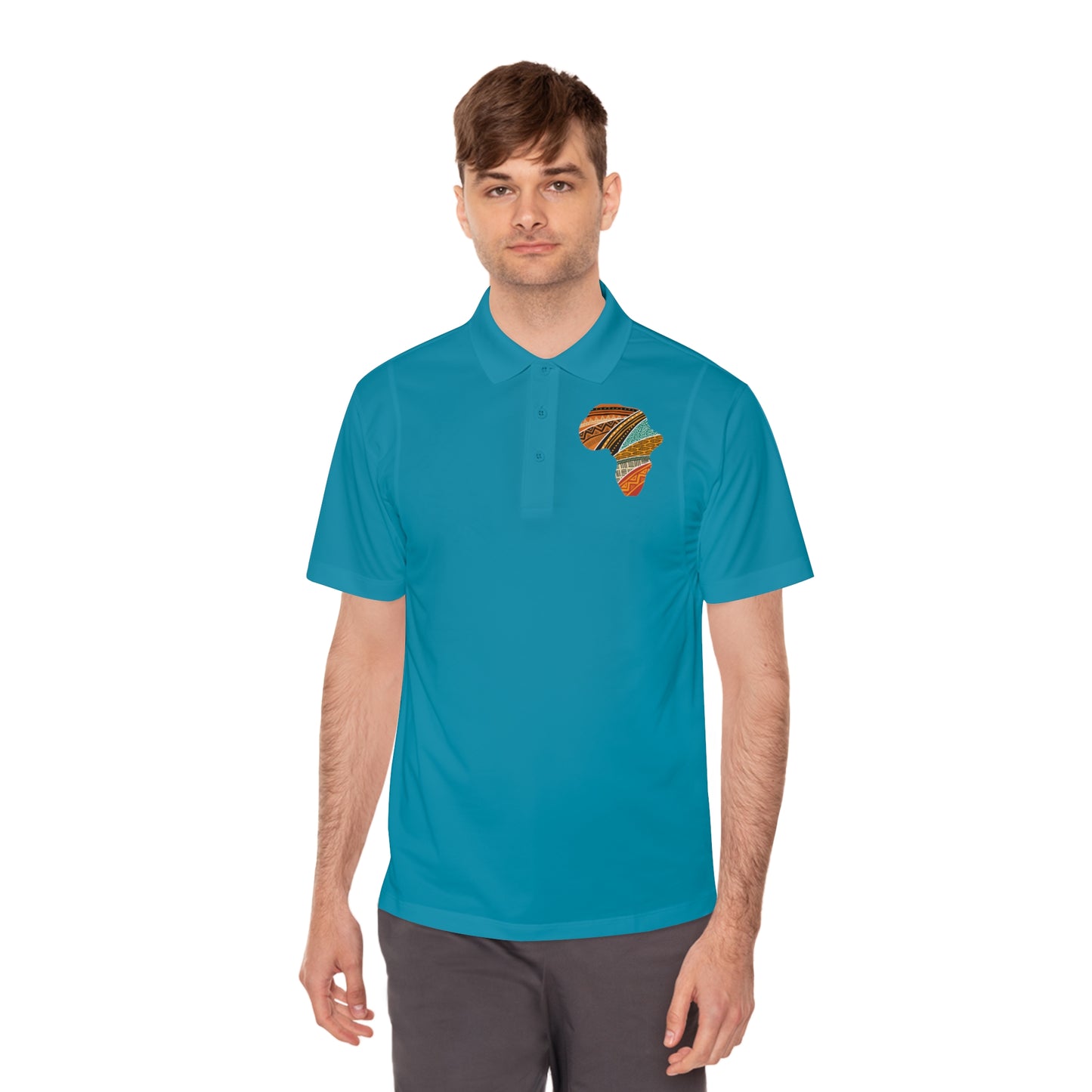 Stylish Men's Sport Polo Shirt with Africa Design, Casual Wear R.P