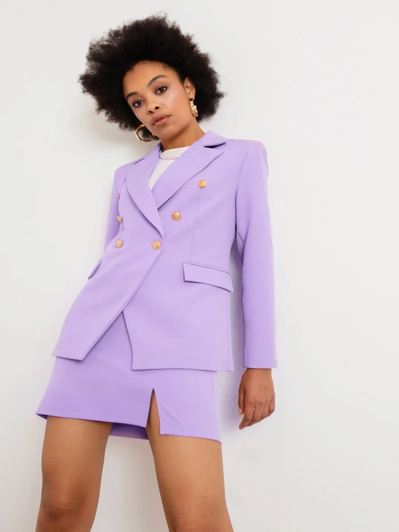 Blazer en lila contemporain - gros plan - vue complète