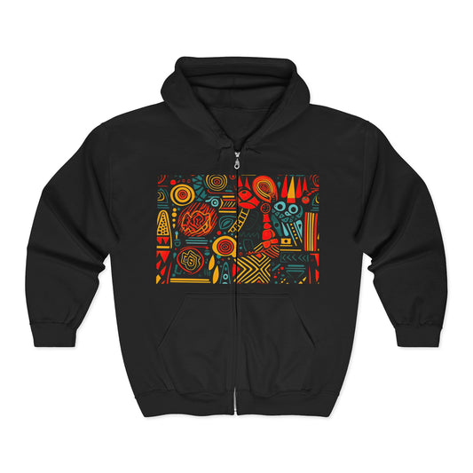 RUDA Zip-Up Hoodie, Unisex Heavy Blend Sweatshirt