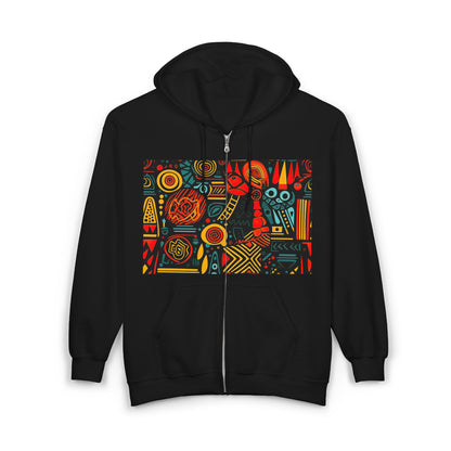 RUDA Zip-Up Hoodie, Unisex Heavy Blend Sweatshirt