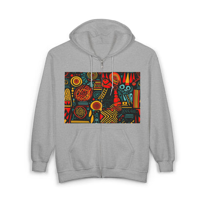 RUDA Zip-Up Hoodie, Unisex Heavy Blend Sweatshirt