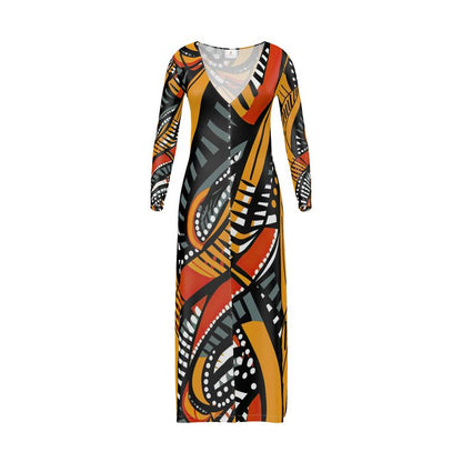 Ankara premium Silky Jersey Yellow Graphique dress