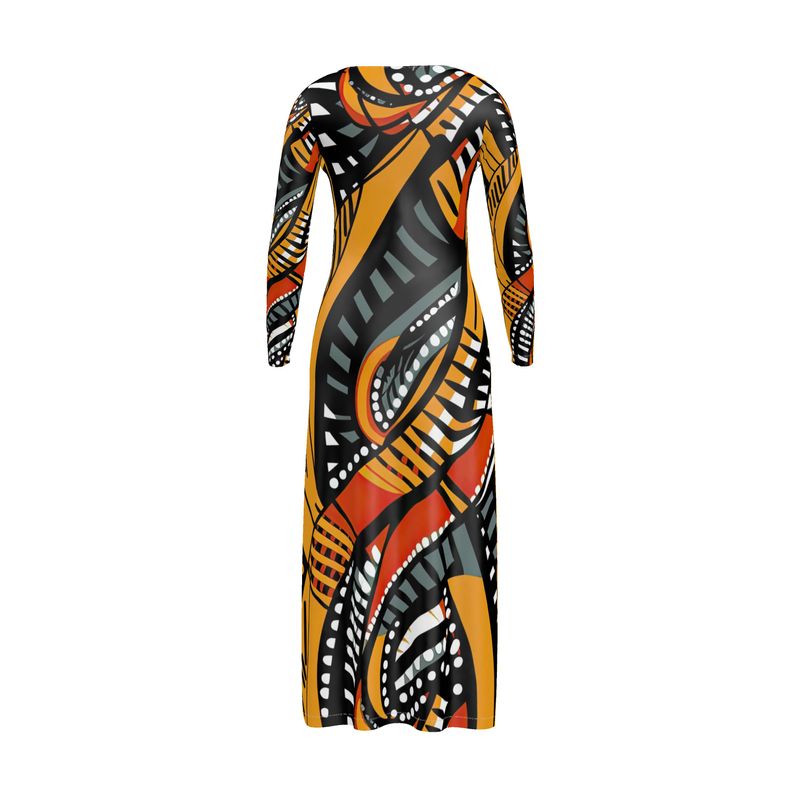 Ankara premium Silky Jersey Yellow Graphique dress