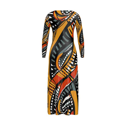 Ankara premium Silky Jersey Yellow Graphique dress