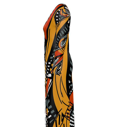 Ankara premium Silky Jersey Yellow Graphique dress