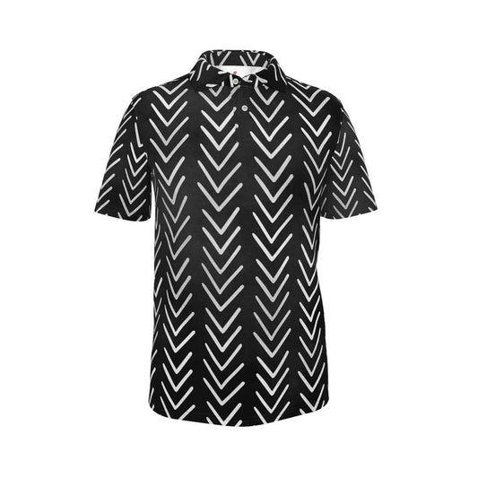 Premium Black Ankara Men's Polo Shirt