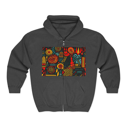 RUDA Zip-Up Hoodie, Unisex Heavy Blend Sweatshirt