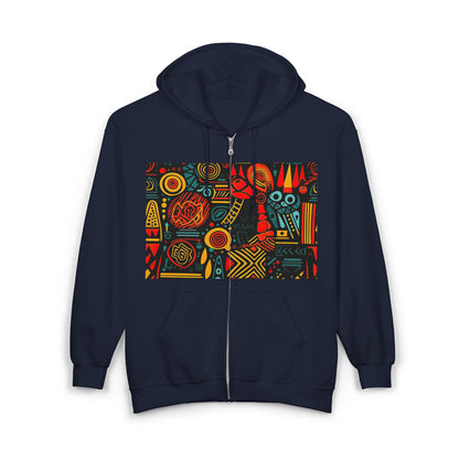 RUDA Zip-Up Hoodie, Unisex Heavy Blend Sweatshirt