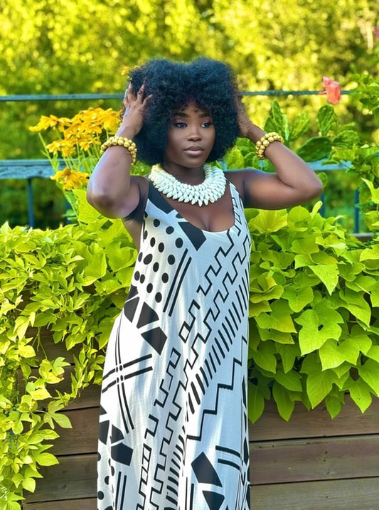 Ankara Long dress 100% Real Silk Satin