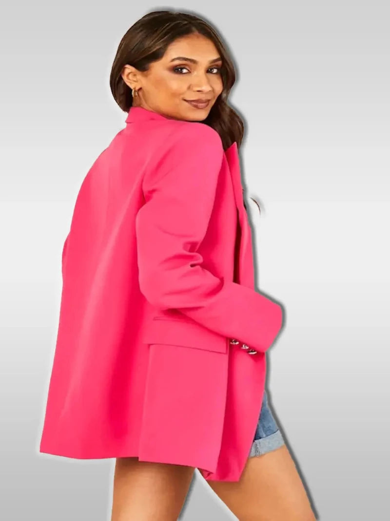 Blazer revers peak avec des boutons dorés - vue de profil